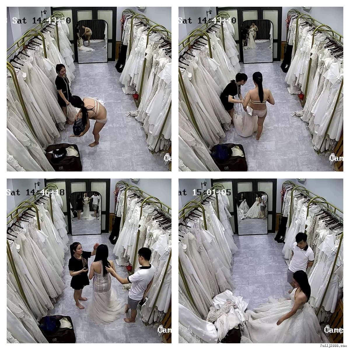 破解摄像头-婚纱摄影店多位新娘试婚纱7.69G